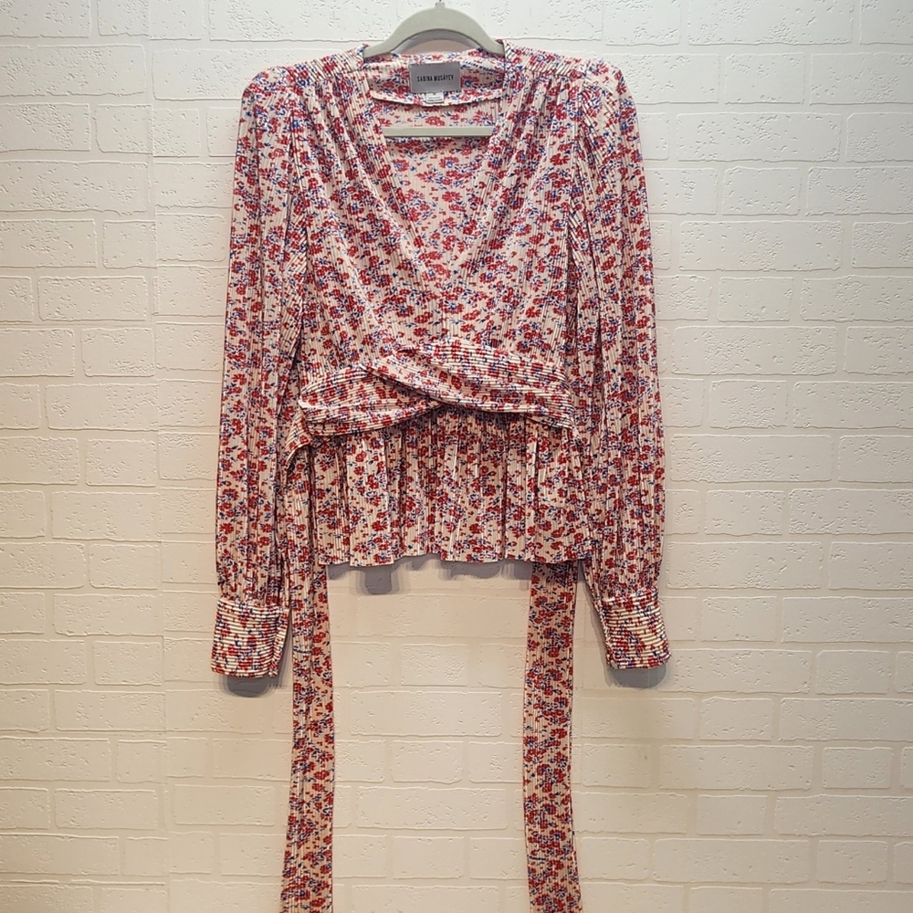 Sabina Musayev Anthropologie Floral Blouse Sz M EUC!